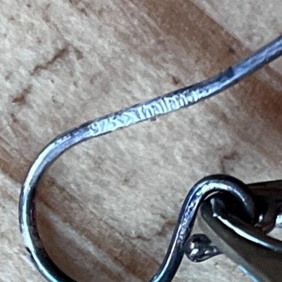 Silpada Emerald Pools Turquoise Drop Patina Brass Earrings Sterling Silver Boho - Picture 4 of 4